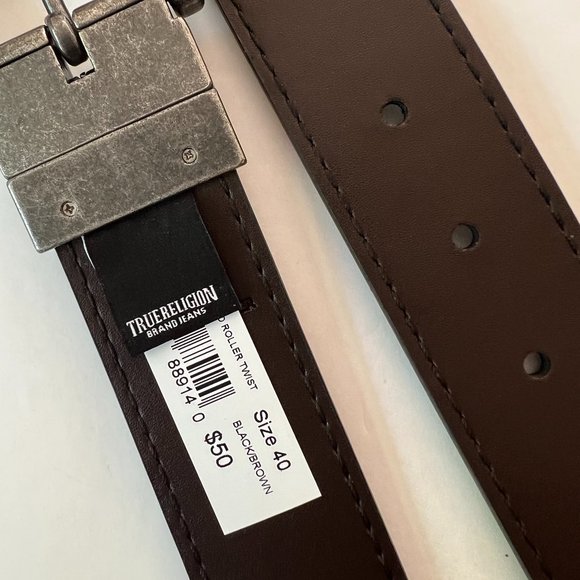TRUE RELIGION Men's Reversible "Roller Twist" Belt Size 40 NWT - Picture 4 of 5
